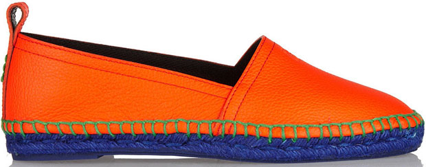 Loewe orange leather espadrilles