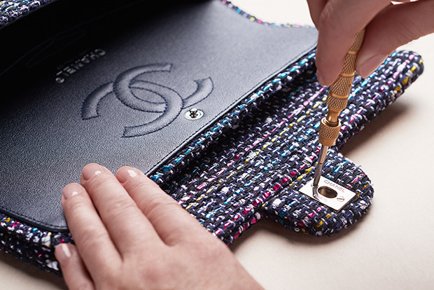 Making of Chanel flap tweed