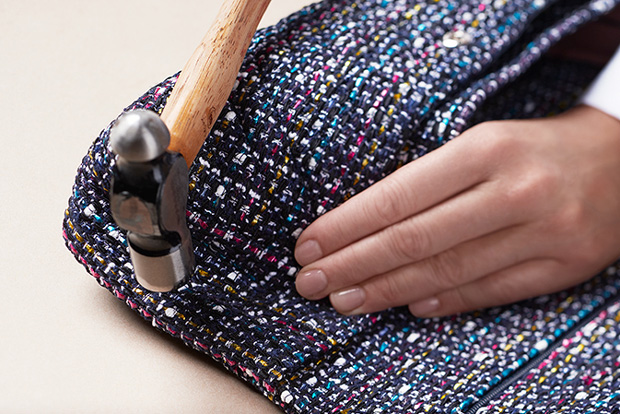 Making of Chanel flap tweed bag