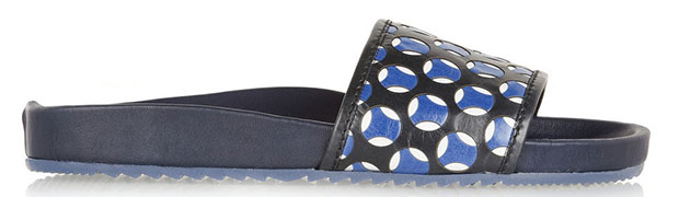 Marc Jacobs black rubber leather blue black sandals
