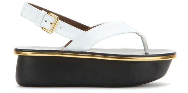 Marni leather flatforms white