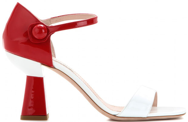 Miu Miu red white patent sandals