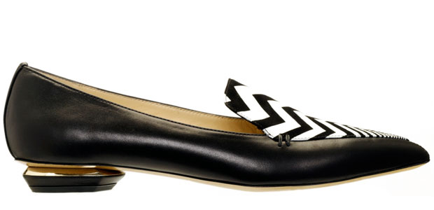 Nicholas Kirkwood black white flat loafers