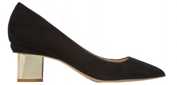 Nicholas Kirkwood black suede mid heel pumps
