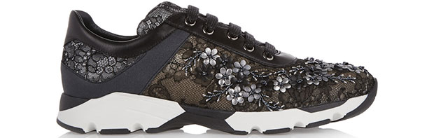 rené Caovilla lace embellished sneakers