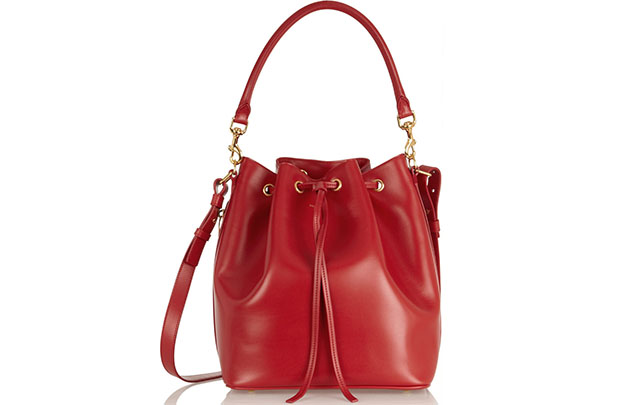 Saint Laurent Emmanuelle red bucket bag