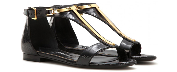 Tom Ford embellishes leather sandals croc