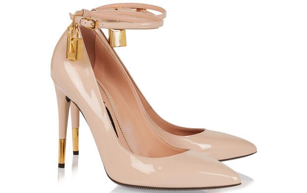 Tom Ford padlock pumps patent nude