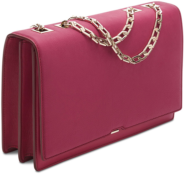 Victoria Beckham Hexagonal flap bag magenta