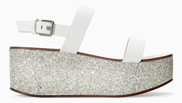 Zara glitter white flatforms
