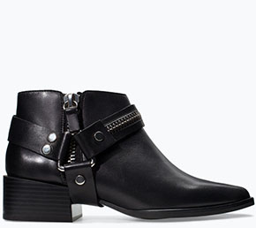 Zara herfst schoenen biker laarsjes zwart