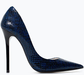 Zara snake pumps blauw