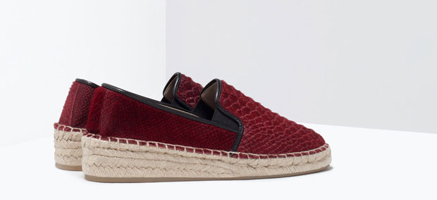 Zara espadrilles python pony hair bordeaux